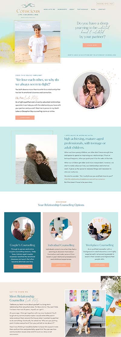 Concsious Life Counselling Website Design by Soul Stirring Branding