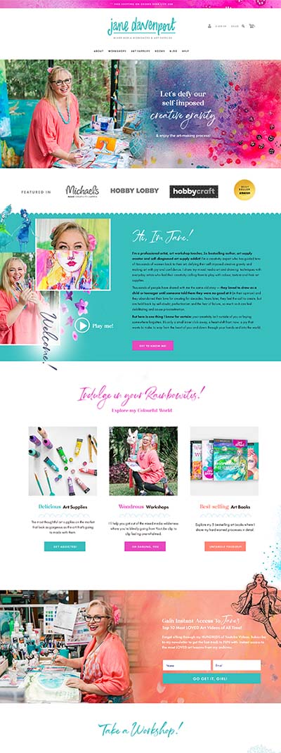 Jane Davenport Website Design by Soul Stirring Branding