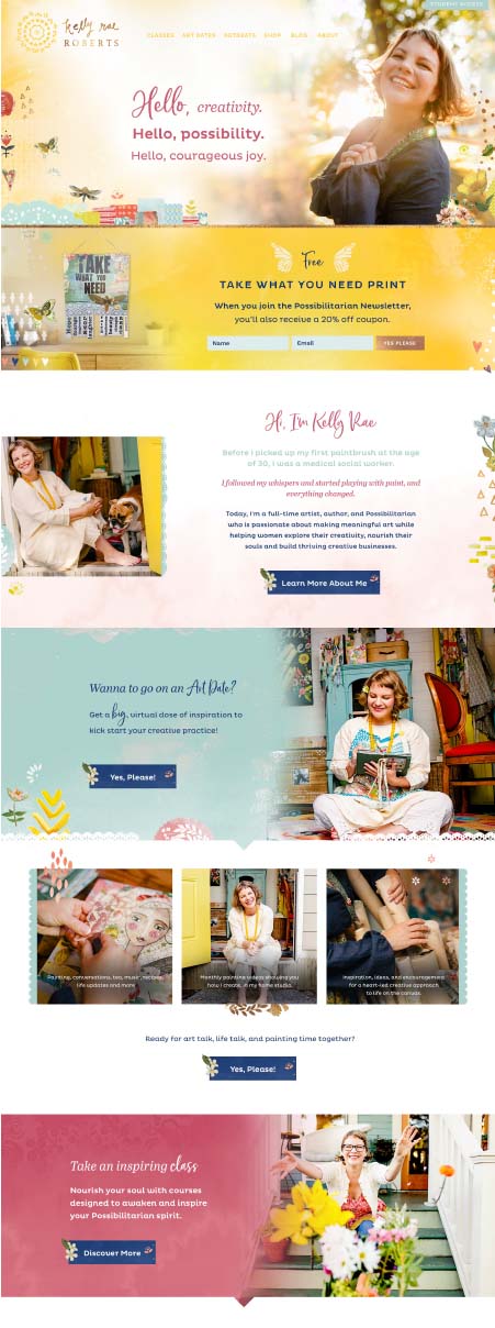 Kelly Rae Roberts Website Design by Soul Stirring Branding