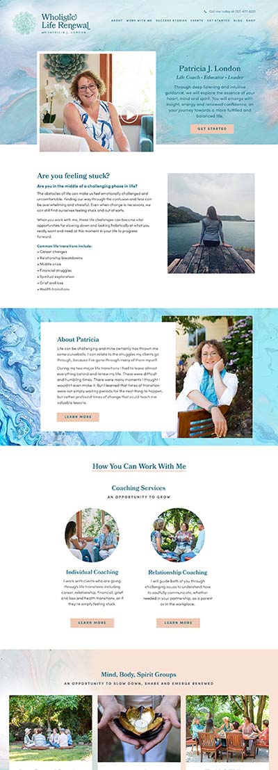 Wholistic Life Renewal Website Design by Soul Stirring Branding