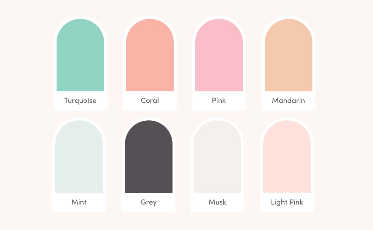 private label skincare branding colour palette