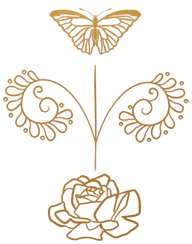 Butterfly, spiral and rose